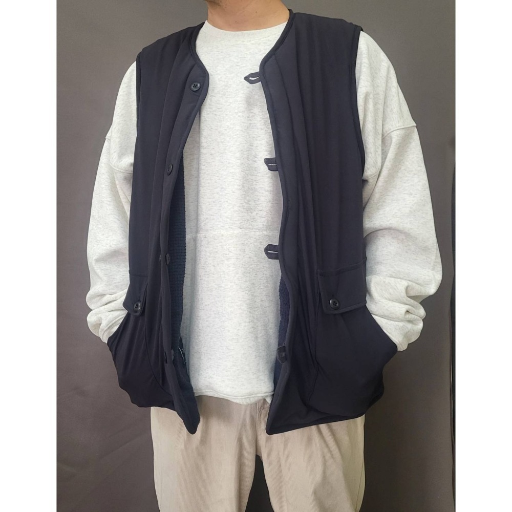 【to be】<新品上架> 雙面穿背心 男裝  3M保溫棉 華夫格 日版 寬鬆 親膚 台灣製造-細節圖3