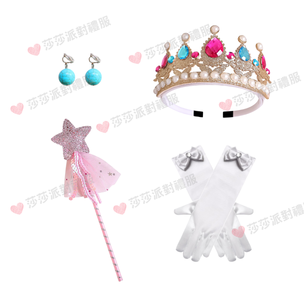 台灣現貨 碧姬公主禮服 超級瑪利歐兄弟 碧姬公主兒童禮服 萬聖節角色扮演 碧姬公主 萬聖節兒裝扮 萬聖節禮服-細節圖3