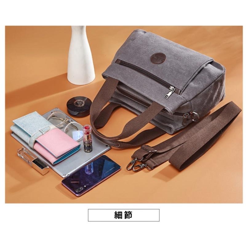 帆布休閒背包 599免運/台灣現貨 肩背包 側背包 單肩包 女包 包包 手提包 旅行逛街 魔法巷-細節圖4