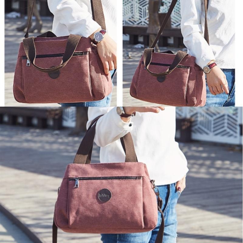 帆布休閒背包 599免運/台灣現貨 肩背包 側背包 單肩包 女包 包包 手提包 旅行逛街 魔法巷-細節圖9