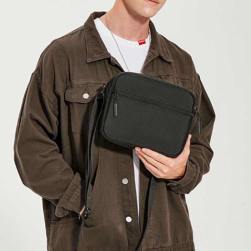 日系郵差方包 現貨 單肩包 側背包 斜背包 胸包 手機包 休閒包 鑰匙包 包包 男包 女包 魔法巷-細節圖3