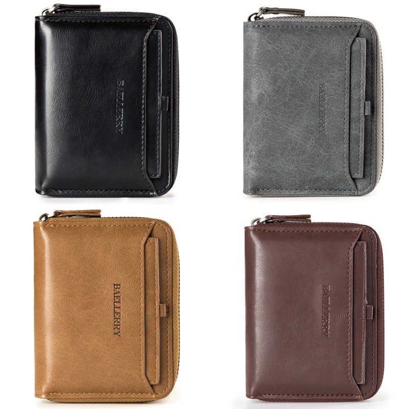 復古拉鍊錢包  皮夾 皮包 錢夾 零錢包 短夾 卡片包 卡夾 精品 男夾 男包 手拿包 禮物 魔法巷-細節圖8