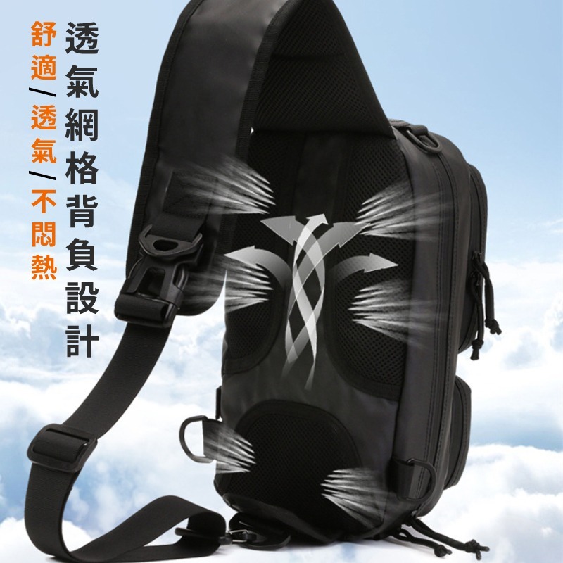 多功能路亞背包 釣魚包 釣具包 【台灣現貨賣家】肩背包 單肩包 腰包 戶外包 胸包 男包 魔法巷-細節圖8