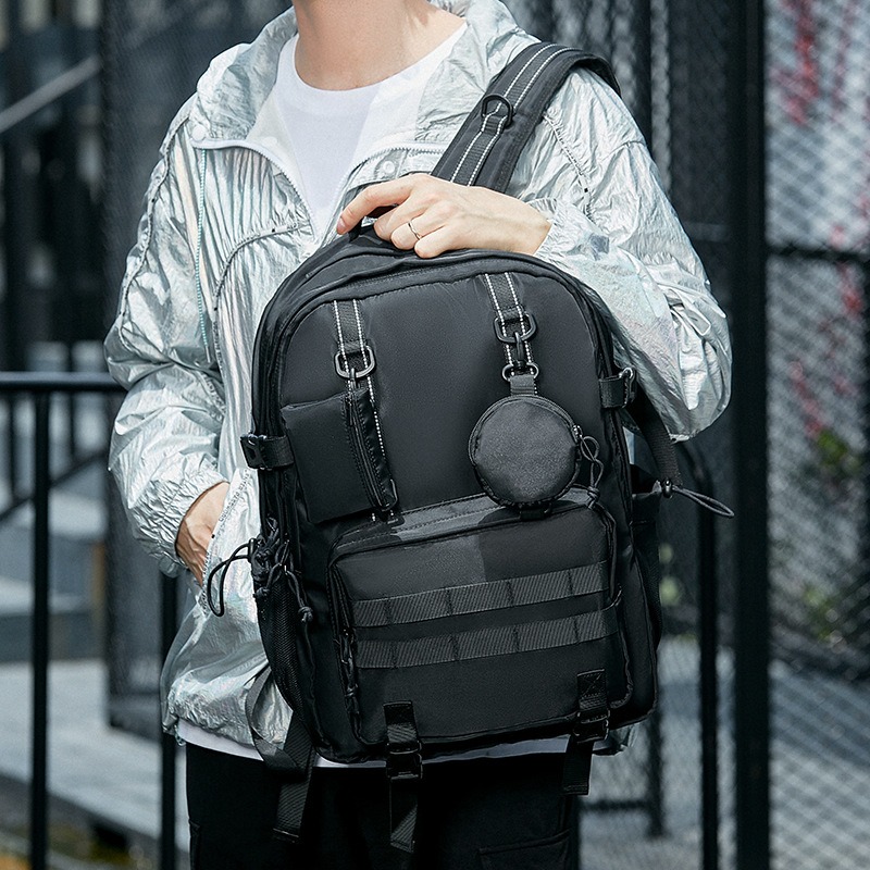 機能電腦後背包 可裝17吋筆電 大容量 多口袋 雙肩背包 魔法巷-細節圖2