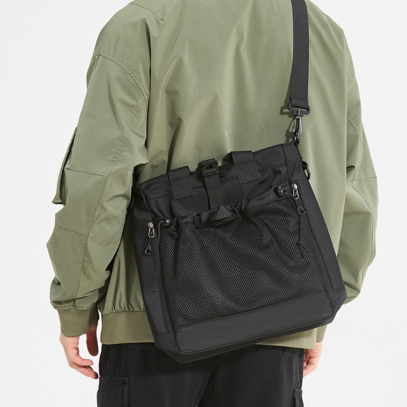 工裝多用肩背包 可肩背可手提 托特包 單肩包 側背包 斜背包 手提包 男包 魔法巷-細節圖2