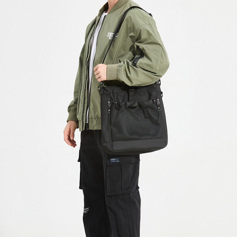 工裝多用肩背包 可肩背可手提 托特包 單肩包 側背包 斜背包 手提包 男包 魔法巷-細節圖3