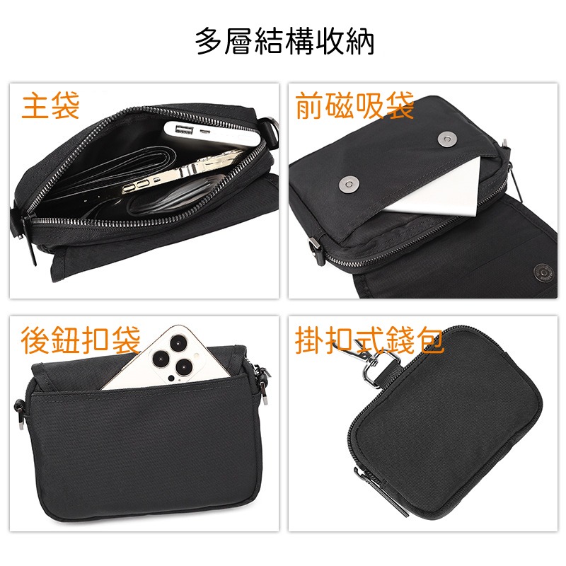 日系郵差包 附贈小掛包 手機包 單肩包 斜背包 單肩包 側背包-細節圖5
