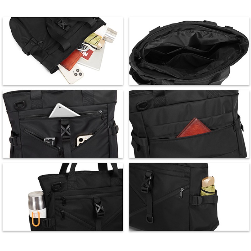 工裝肩背包 日系托特包 台灣現貨 單肩包 側背包 手拿包 行李包 背包 男包 魔法巷-細節圖5