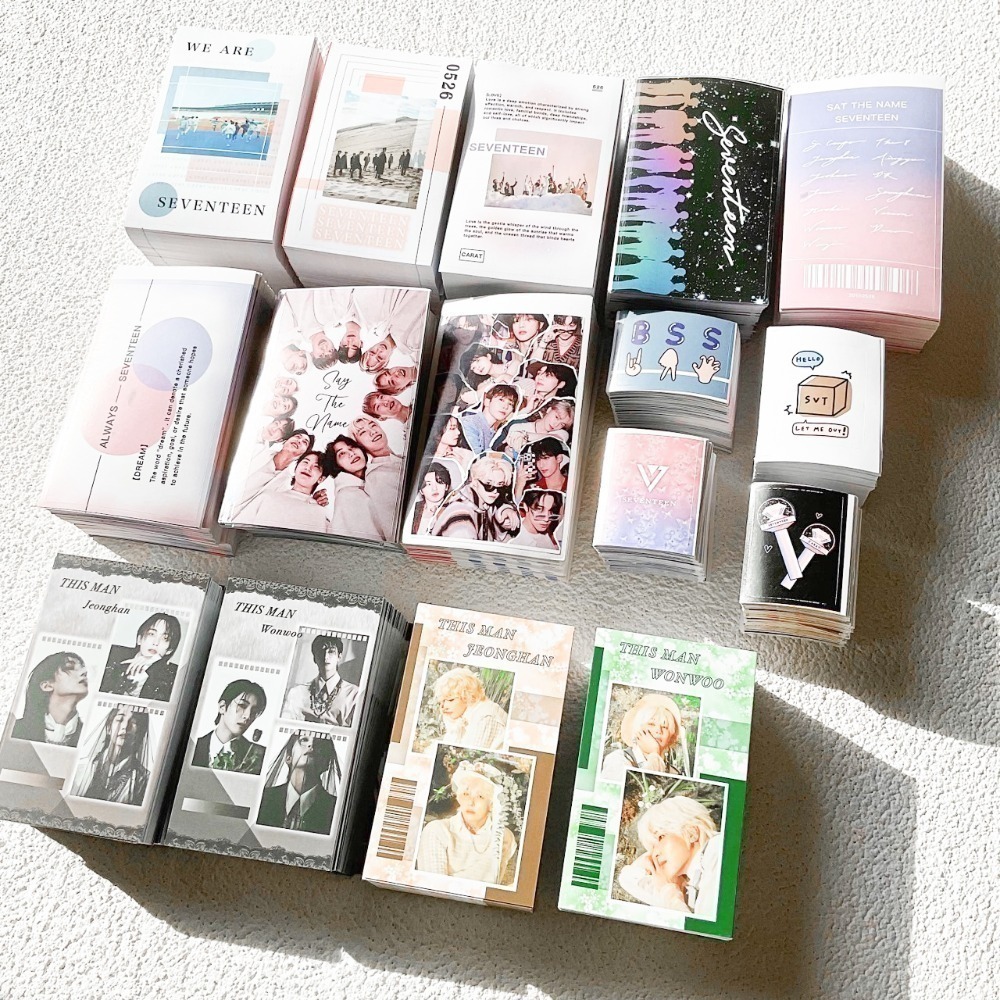 𝓦𝓮𝓲𝓶𝓸 | 現貨：什麼種類都有：SVT自印卡貼封口貼seventeen半斷貼紙塗鴉四宮格兩格手繪lomo鐳-細節圖4