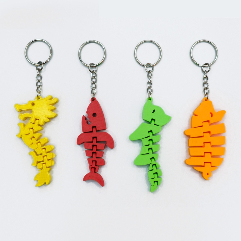 3D列印 搖擺鑰匙圈 龍|鯊魚|狐狸|豬 紀念吊飾  扭腰擺臀 會動的掛飾 掛飾 禮物 結緣品-細節圖4