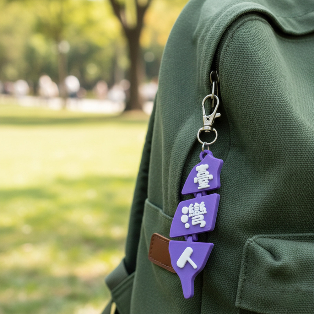 台灣人 出國辨識小幫手 顏色自由配 一體成形 可動吊飾 立體字 鉸鏈式 可活動 名牌 包包掛件 紀念品 禮物 3D列印-細節圖4