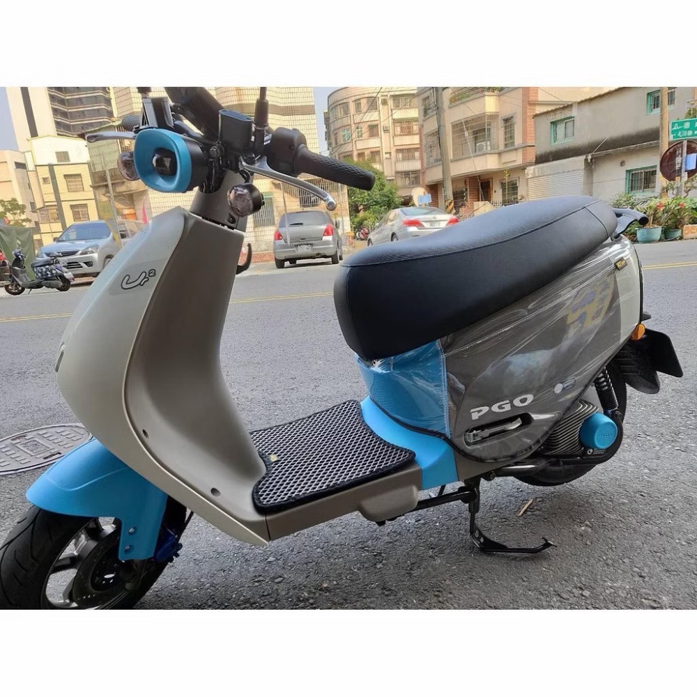 PGO UR2 plus 皮革保護套 UR2車套 滿版包到飛旋踏板 兩色 素黑 透明款-規格圖3