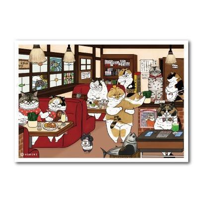 日本雜貨 KORIRI 世にも不思議な猫世界 不思議貓世界 L版絹目生写真 【羊駝兔日本選物】-細節圖2