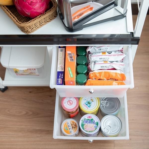 (宅配免運)S005《愛樂美》附插座2拉板2抽屜米桶4層電器收納架 置物架 層架 A-12402-4 (新四代插座)-細節圖4