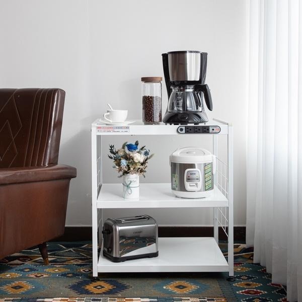 (宅配免運)S010《愛樂美》附插座3層電器收納架 置物架 層架 A-101-4 (新四代插座)-細節圖2