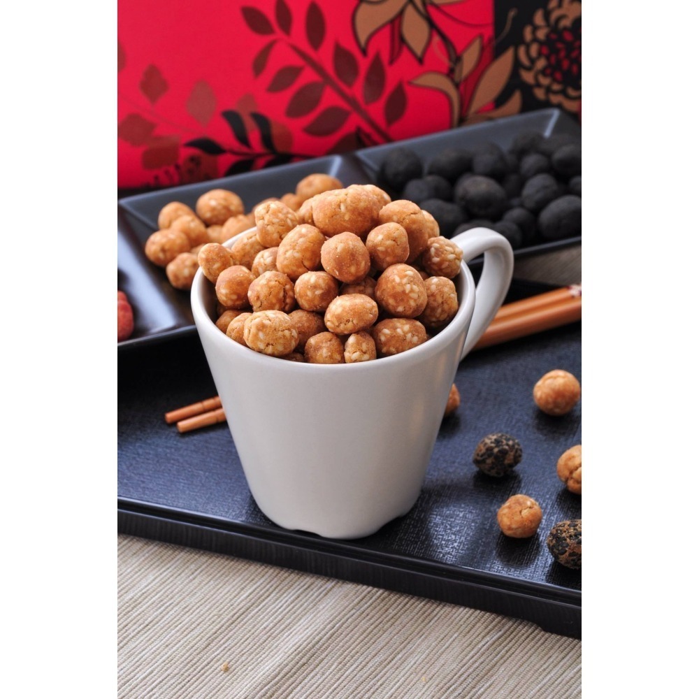 W001【嘉義東石余順豐裹粉花生系列-黑芝麻/白芝麻/紅麴/芥末/竹炭花生-(罐裝260g/袋裝300g)】-細節圖2