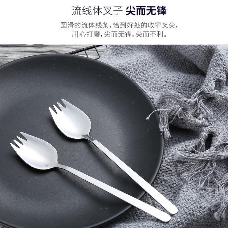 A072 【加厚410不鏽鋼兩用湯叉匙*5組】-細節圖4