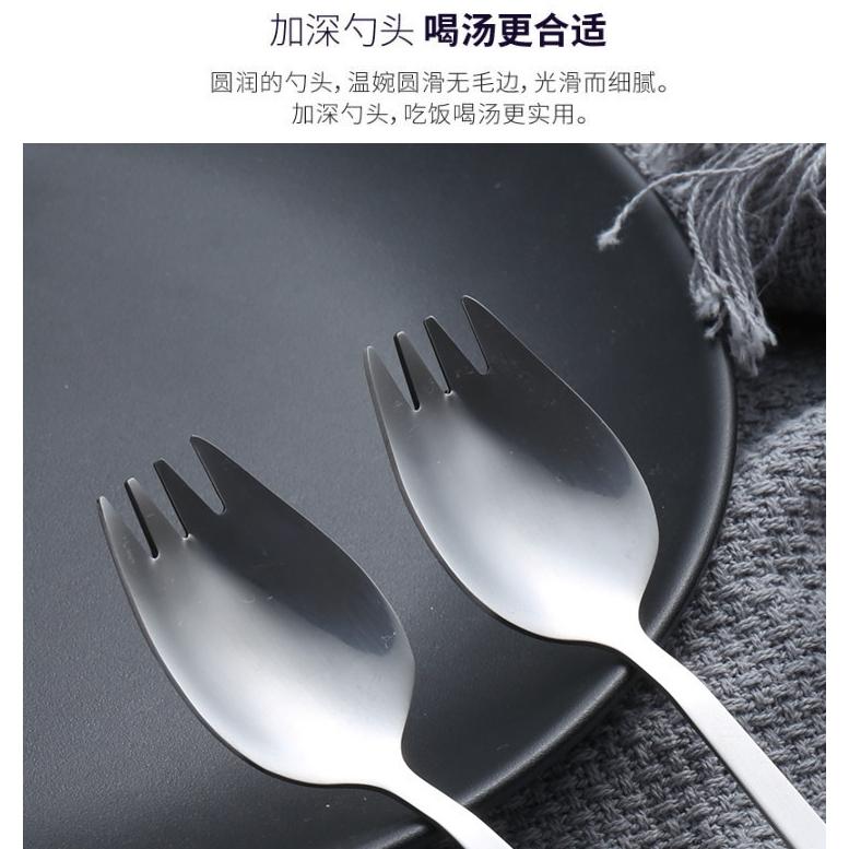 A072 【加厚410不鏽鋼兩用湯叉匙*5組】-細節圖5
