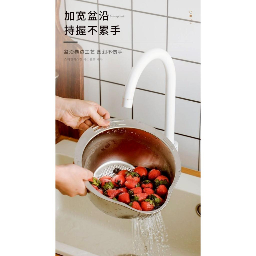 A084 【一盆多用高級不鏽鋼瀝水盆*2組】-細節圖3