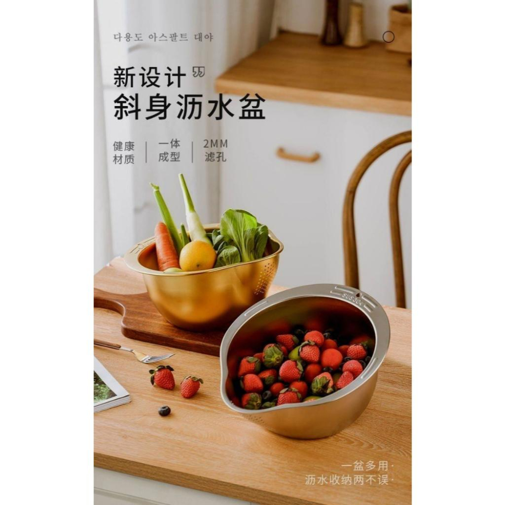 A084 【一盆多用高級不鏽鋼瀝水盆*2組】-細節圖7