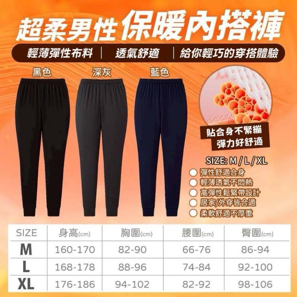 A194 超柔男款保暖內搭褲-細節圖4