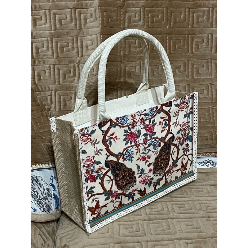 ［純手工］雙面蝶古巴特手提袋（有拉鍊-細節圖2