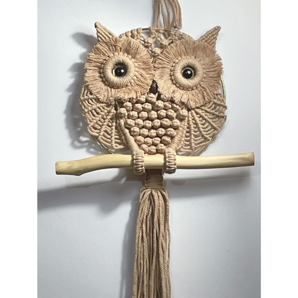 ＊＊手工編織貓頭鷹掛飾＊＊吊飾、門飾、牆飾-細節圖4
