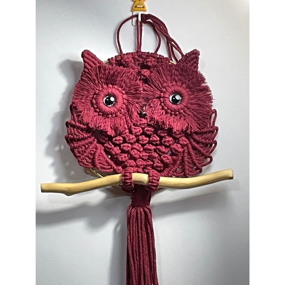 ＊＊手工編織貓頭鷹掛飾＊＊吊飾、門飾、牆飾-細節圖7