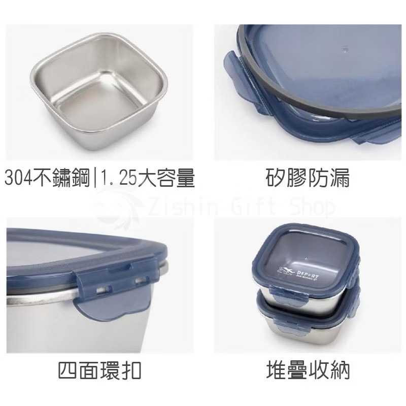 Jack Wolfskin 飛狼 DEPART 不銹鋼保鮮盒 1.25L(天藍色/蒼綠色)-細節圖4