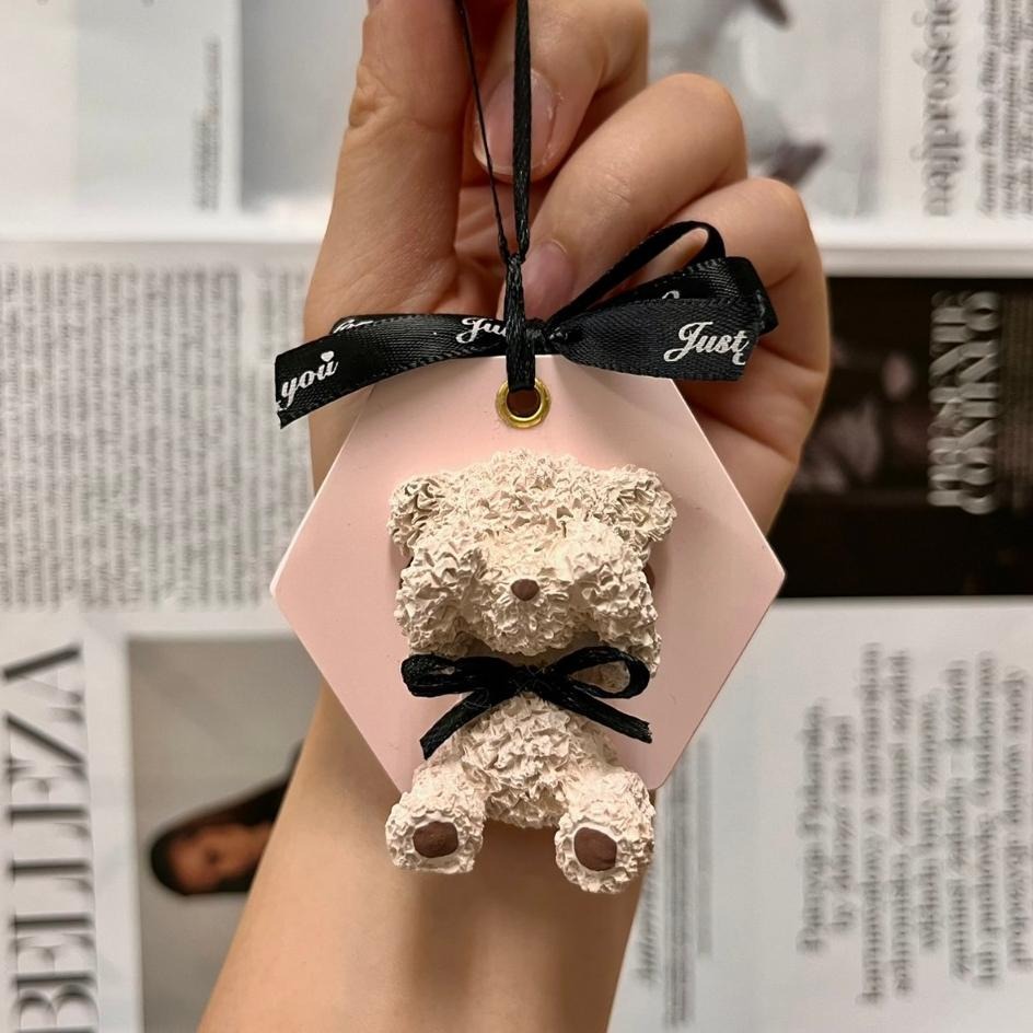 【有禮無理】害羞遮臉泰迪熊擴香石掛牌 泰迪熊車用擴香石 擴香擺飾 薰香石 送禮首選 台灣賣家 婚禮小物-細節圖5