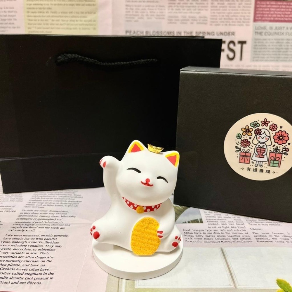 【有禮無理】🔥買招財貓送龍年鑰匙圈 金元寶錢幣五色招財貓擴香石 新年迎春招財貓香氛石 贈底座 擴香擺飾 薰香石 送禮首選-細節圖6