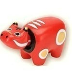 日本緣起物 吉祥物過年招財貓公仔紅牛公仔沐浴球公仔 擺飾(指定款)-細節圖2