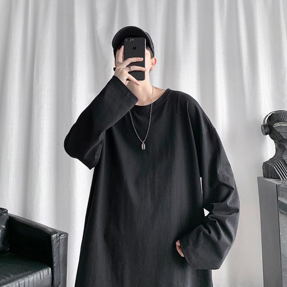 〖 ZEST 〗純白色T恤 純黑色T恤 台灣現貨 打底 春秋季 寬鬆 美式男生 潮流 長袖 休閒 素色簡約百搭 圓領-細節圖6