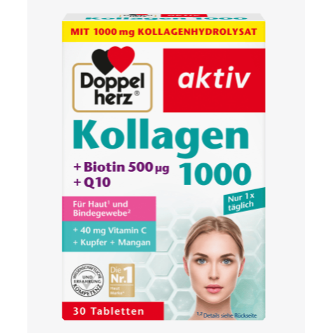 Wendystore 德國 doppelherz 雙心牌 多寶 膠原蛋白1000+生物素500+Q10 2027/02-細節圖2