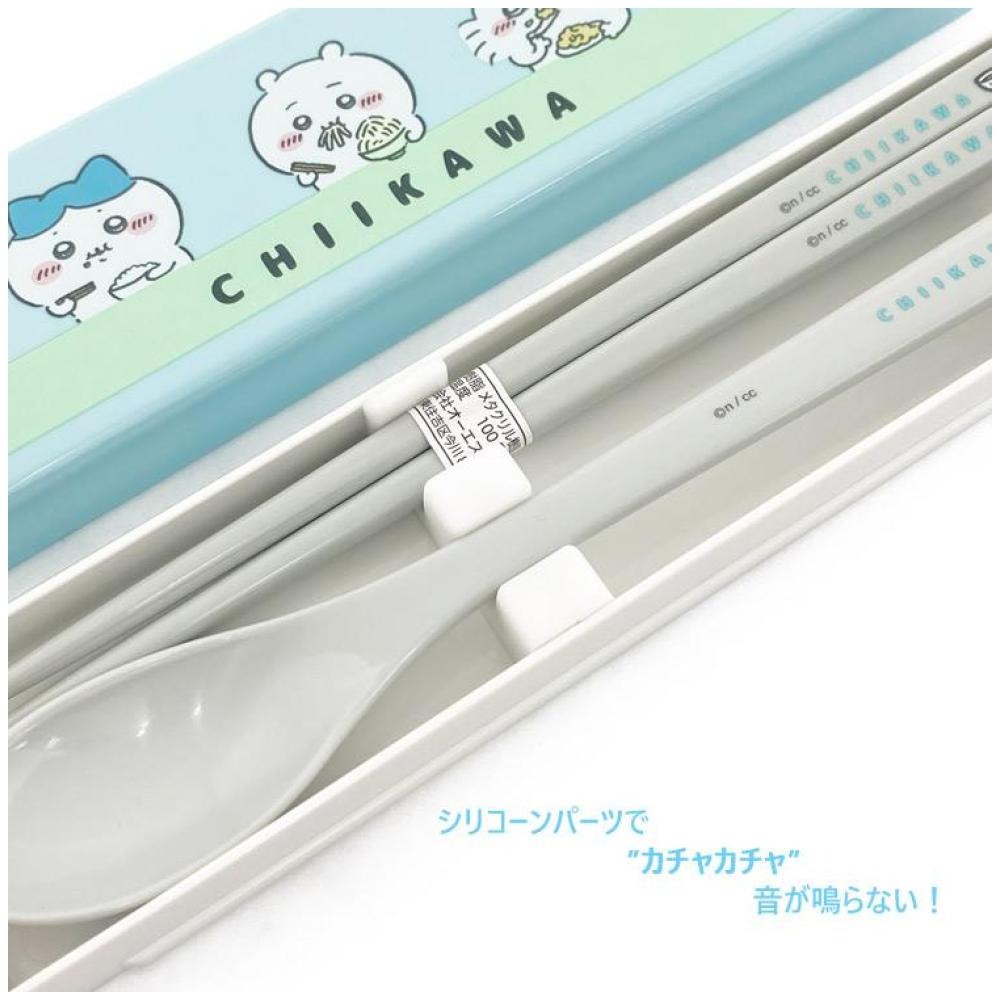 wendystore 日本製 吉伊卡哇 Chiikawa 塑膠湯匙筷子附收納盒組 餐具組-細節圖3