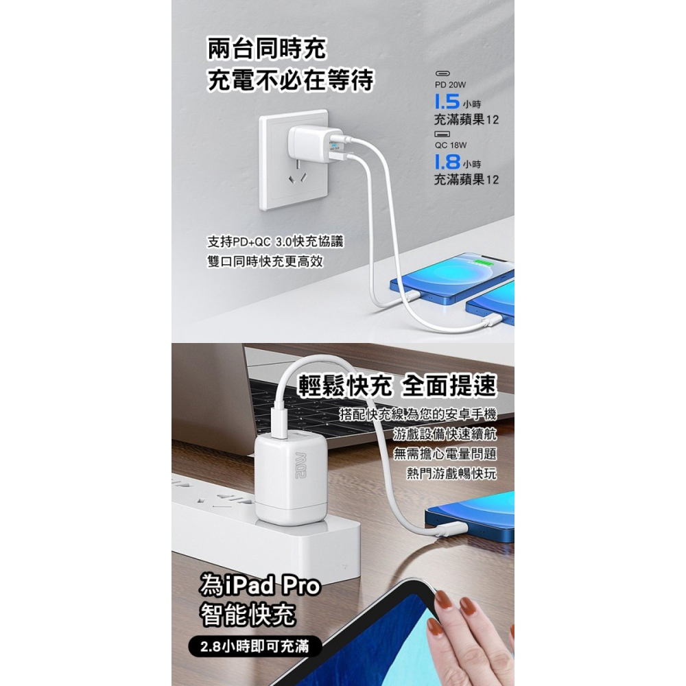 極速快充 | PD20W QC3.0充電頭-細節圖3