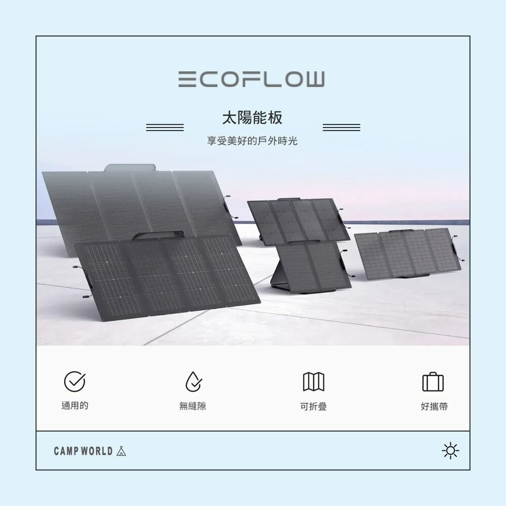 ECOFLOW 太陽能板 110W 160W 220W 400W 充電 可攜式 露營-細節圖4