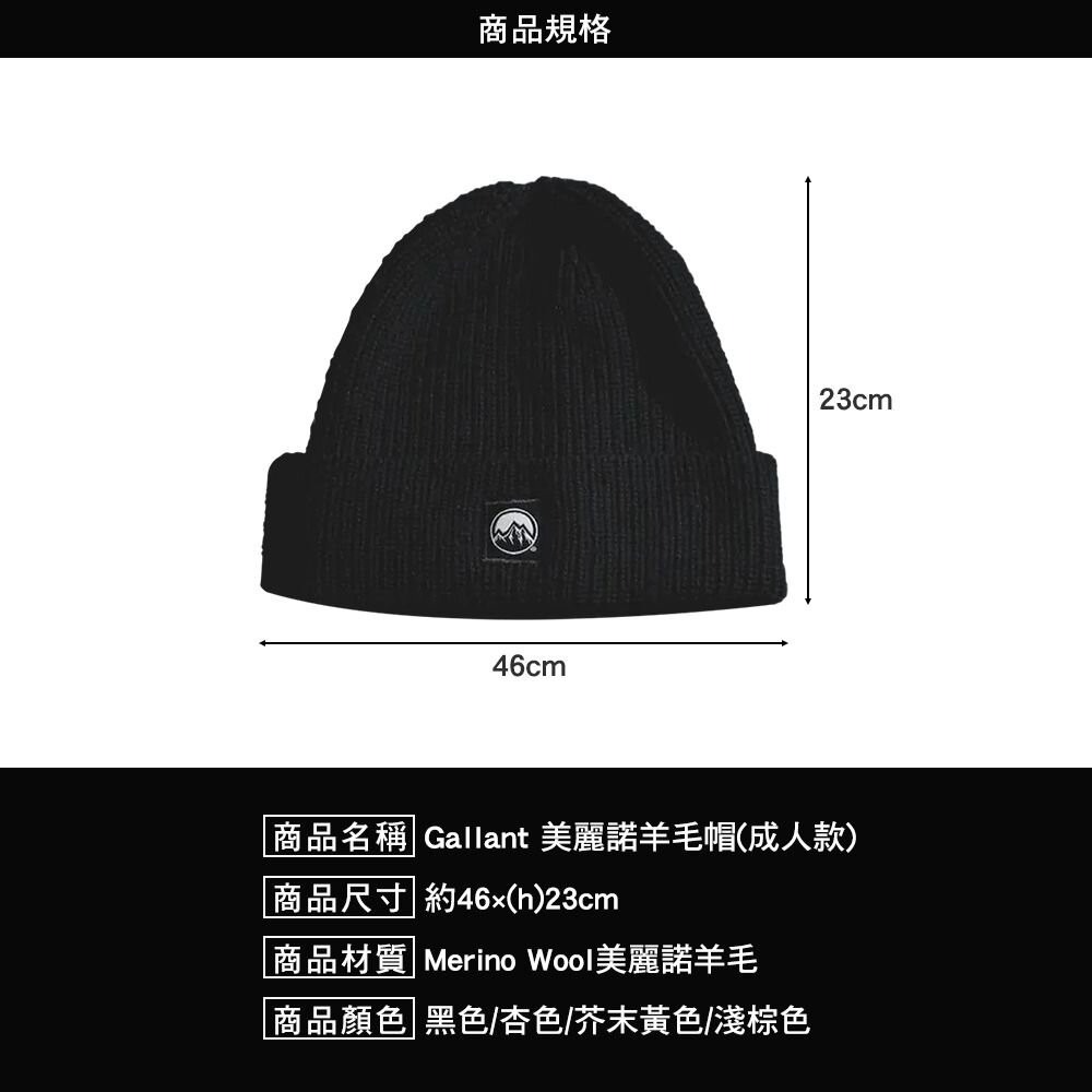 Gallant 美麗諾羊毛帽(兒童款)-4色 glnt-ah-013 毛帽 帽子 羊毛帽 Merino Wool 戶外-細節圖3