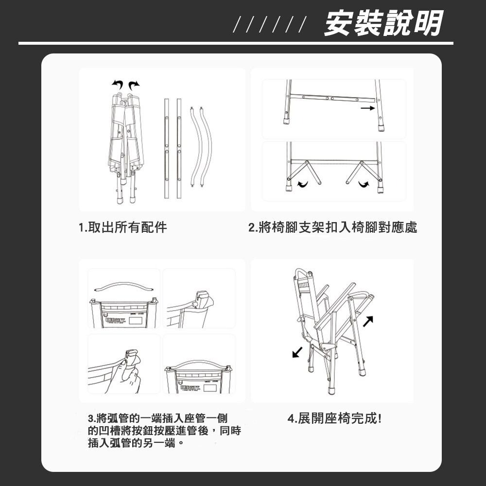 山趣 Shine Trip ST-05戰術克米特椅 ST-05 A468-T00 克米特椅 露營椅 折疊椅 露營-細節圖10