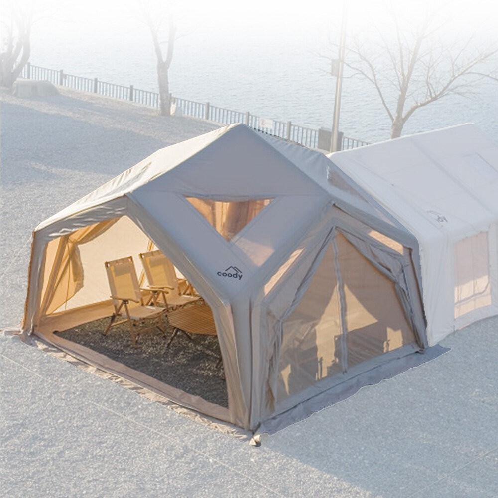 Coody 13棉布充氣帳篷 充氣帳篷 庇護所 充氣帳 棉布 附防雨罩 別墅帳 露營 逐露天下-規格圖11