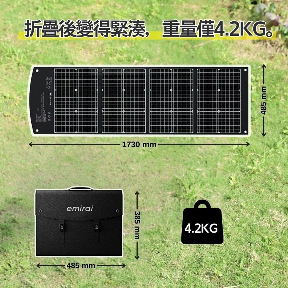 日本emirai 高效 120W折疊式太陽能板 16V / 7.5A 露營 逐露天下-細節圖11