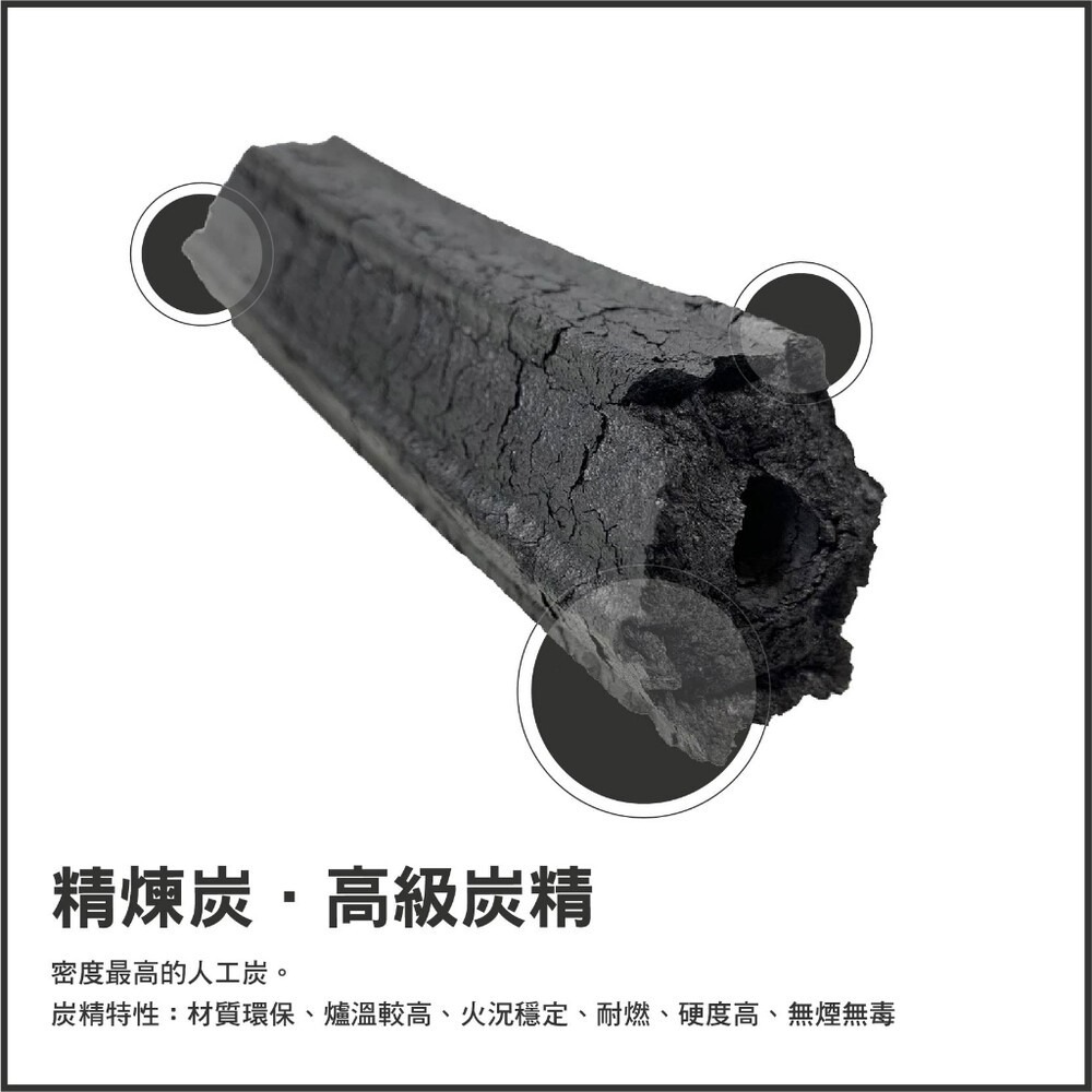 佶安佳 高級炭精 1公斤 烤肉 活力炭 焚火爐 焚火台 炭 木炭 露營 逐露天下-細節圖4