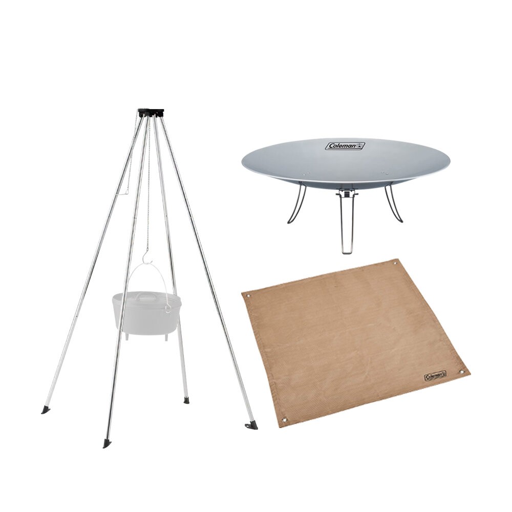 Coleman 四腳營火架 碟型焚火台MAX 贈焚火隔熱毯 焚火台 露營 逐露天下-規格圖9