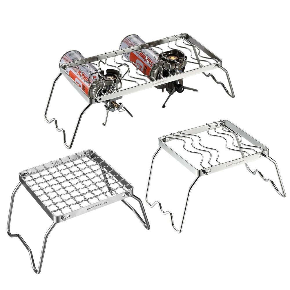 柯曼 迷你爐架 S型 田字型 加長型 MS-1001 可調節爐架 不鏽鋼 摺疊爐架 campingmoon 露營 逐露天-細節圖2