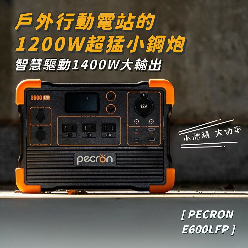 PECRON E600LFP 1200W 性能小鋼炮 便攜式戶外行動電源 R56741 充電器 露營 逐露天下-細節圖4