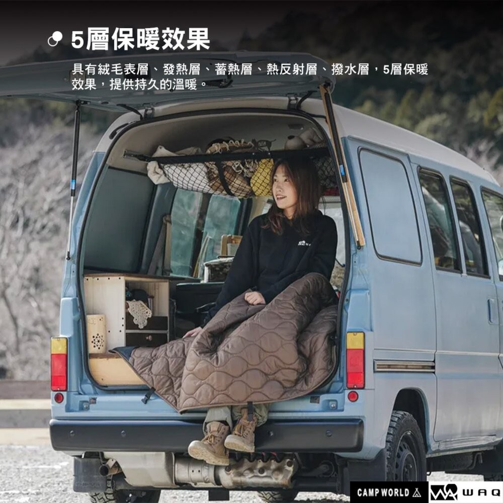 WAQ 行軍床睡毯 雙面使用 可機洗 坐墊 保暖 毛毯 露營 逐露天下-細節圖5
