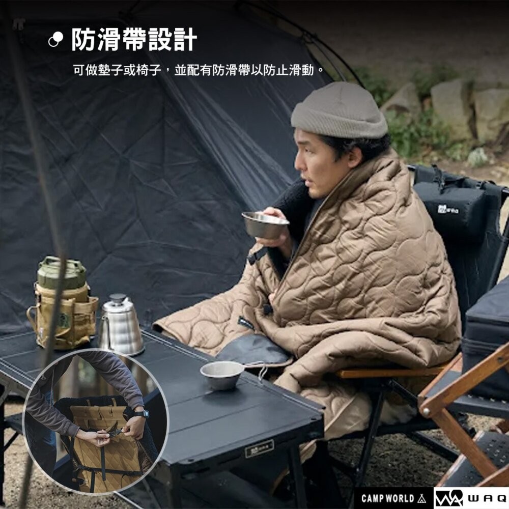 WAQ 行軍床睡毯 加大款 雙面使用 可機洗 坐墊 保暖 毛毯 露營 逐露天下-細節圖7