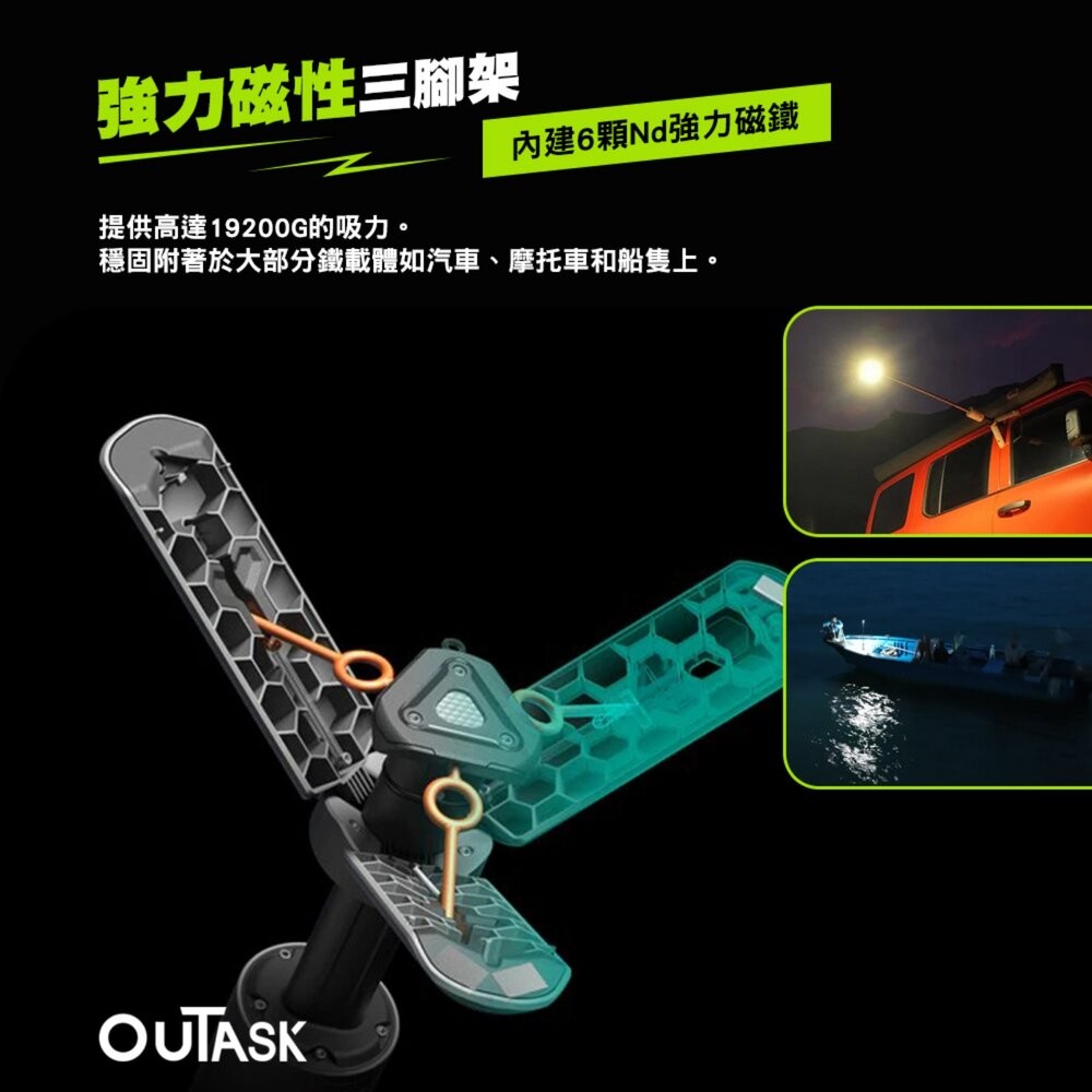 OUTASK 戶外伸縮照明燈 探照燈 磁吸燈 工作燈 戶外照明 露營 逐露天下-細節圖7