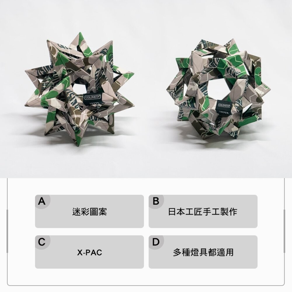 金平糖 COLONISTA CONPE10 OMAN10 燈罩 偽裝綠迷 燈具配件 露營 逐露天下-細節圖3