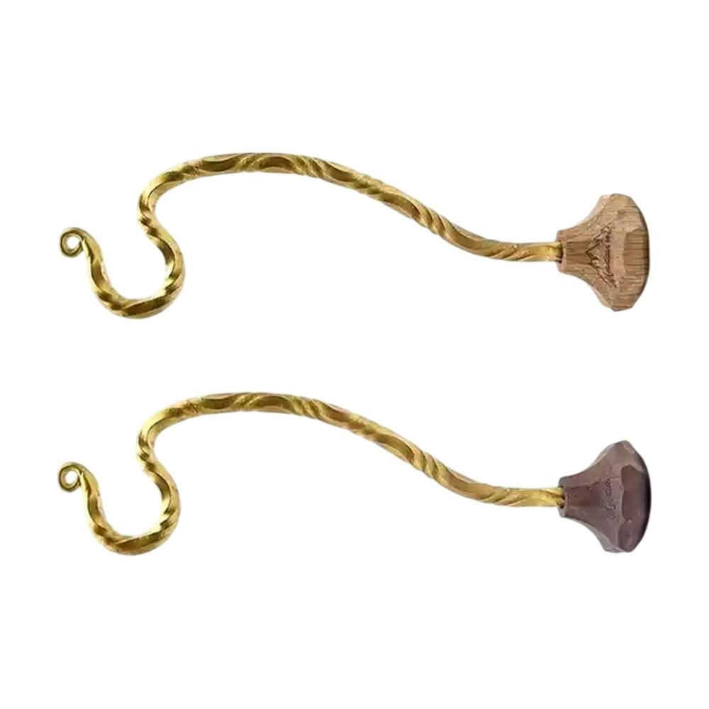 山魂 黃銅扭紋磁吸掛鉤 黑胡桃木 白橡木 黃銅 掛鉤 露營 逐露天下-細節圖2